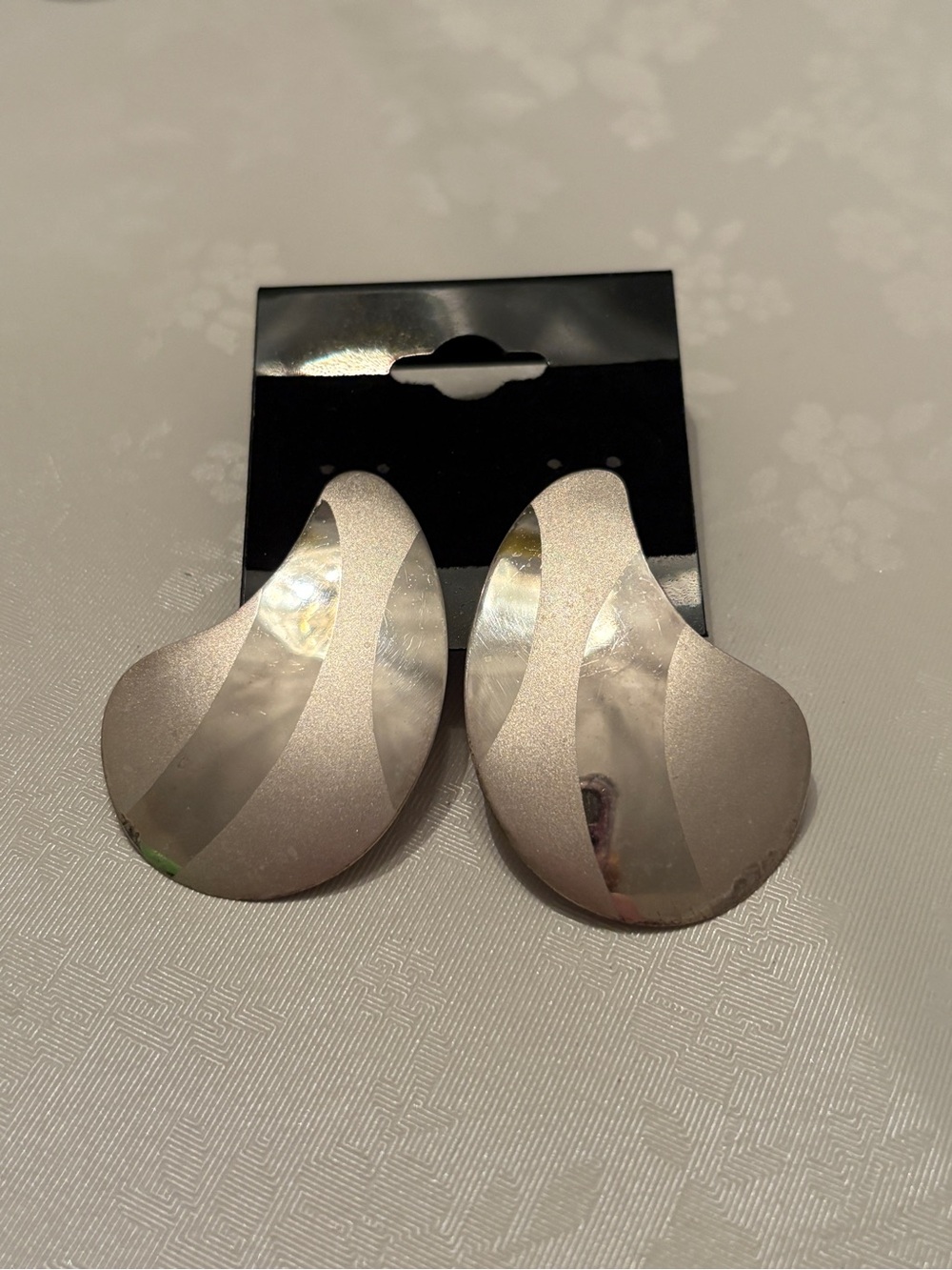 Vintage Solid Sterling Silver 80s 90s Style Teardrop Shape Earrings